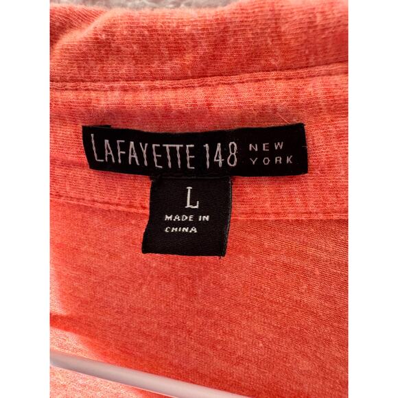 Lafayette 148 New York Coral Button-Down size large - Picture 2 of 8